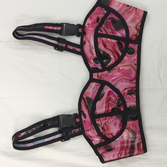 NWOT Dolls Kill Lady Acid Dimension Hologram Bra Top Club Exx Sz S - Picture 5 of 10